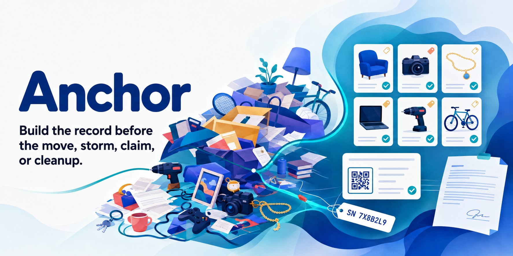 Household belongings becoming an organized proof record with Anchor
